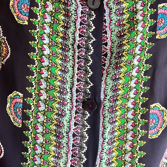 Cynthia Rowley Blouse Top Tank Tunic Sleeveless Colourful Back Button Close - Picture 11 of 15